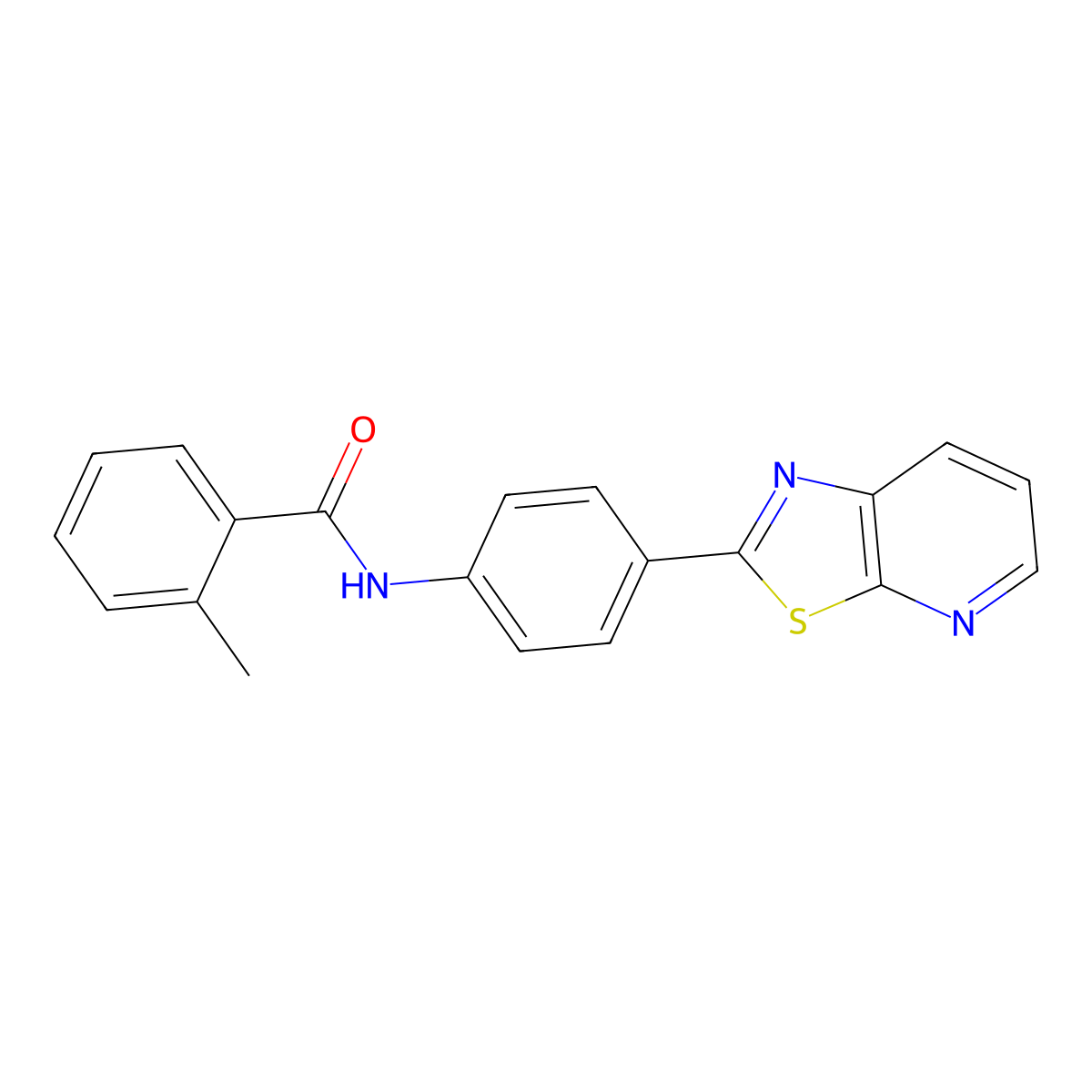 2-methyl-N-(4-(thiazolo[5,4-b]pyridin-2-yl)phenyl)benzamide molecular structure, CAS 863588-49-2
