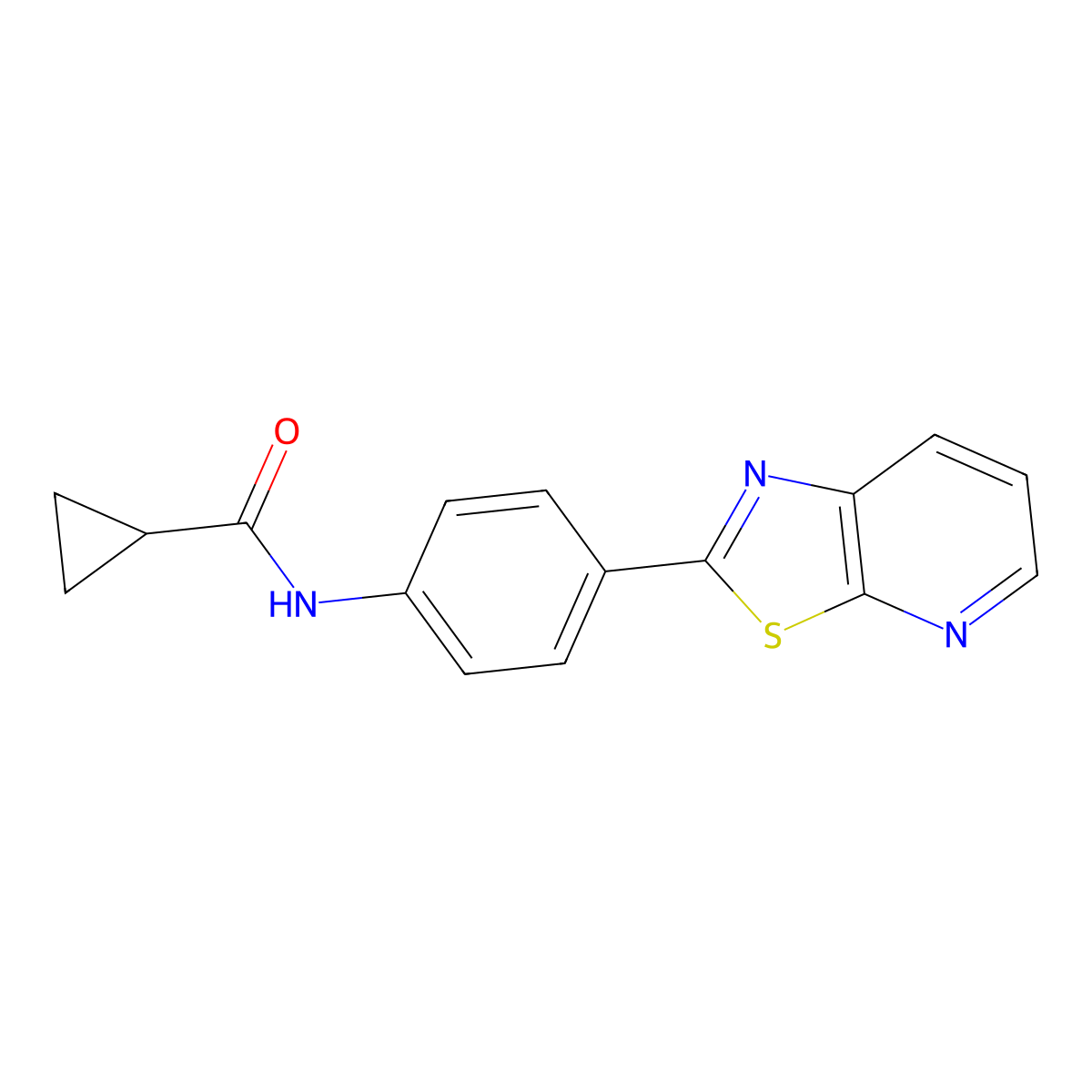 N-(4-(thiazolo[5,4-b]pyridin-2-yl)phenyl)cyclopropanecarboxamide molecular structure, CAS 863588-57-2