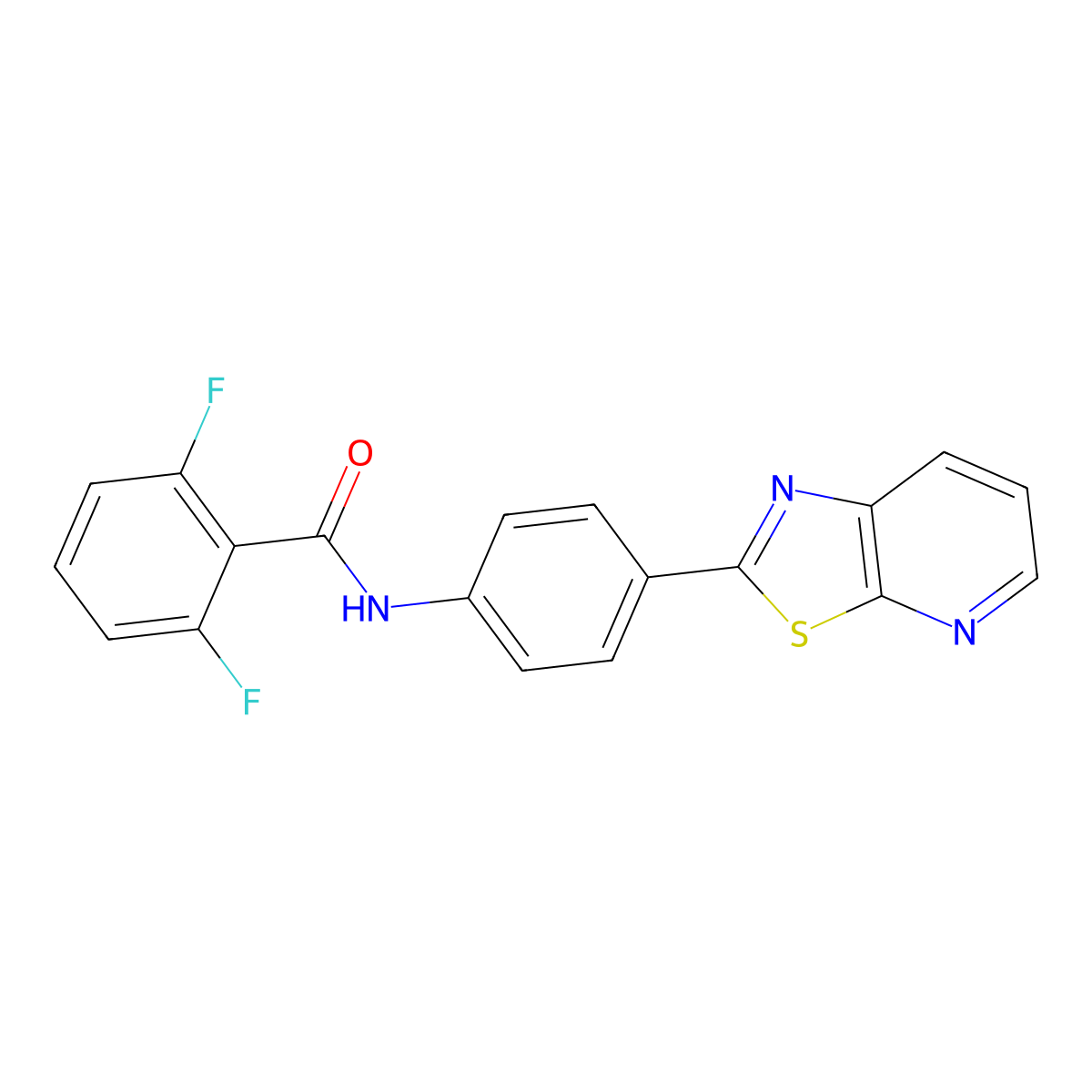 2,6-difluoro-N-(4-(thiazolo[5,4-b]pyridin-2-yl)phenyl)benzamide molecular structure, CAS 863588-61-8