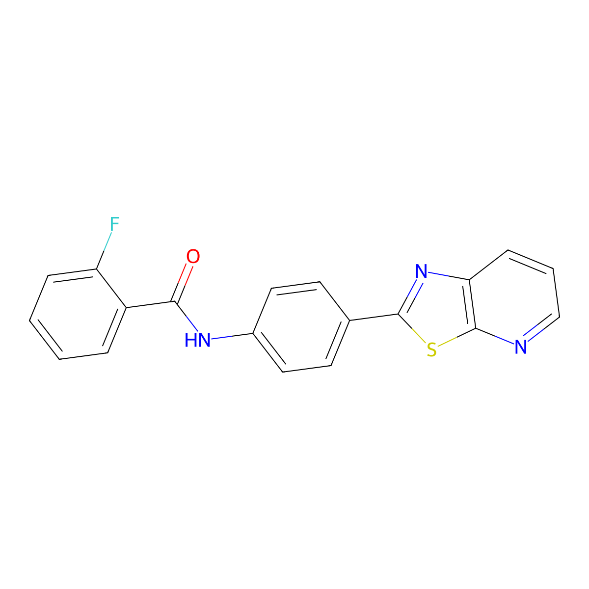 2-fluoro-N-(4-(thiazolo[5,4-b]pyridin-2-yl)phenyl)benzamide molecular structure, CAS 863588-63-0