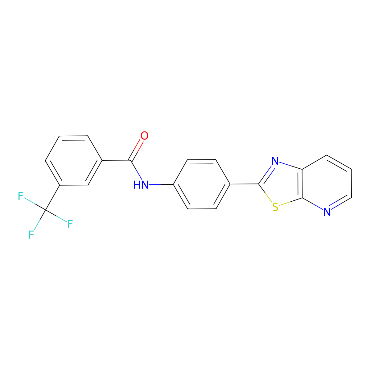 N-(4-(thiazolo[5,4-b]pyridin-2-yl)phenyl)-3-(trifluoromethyl)benzamide molecular structure, CAS 863588-64-1