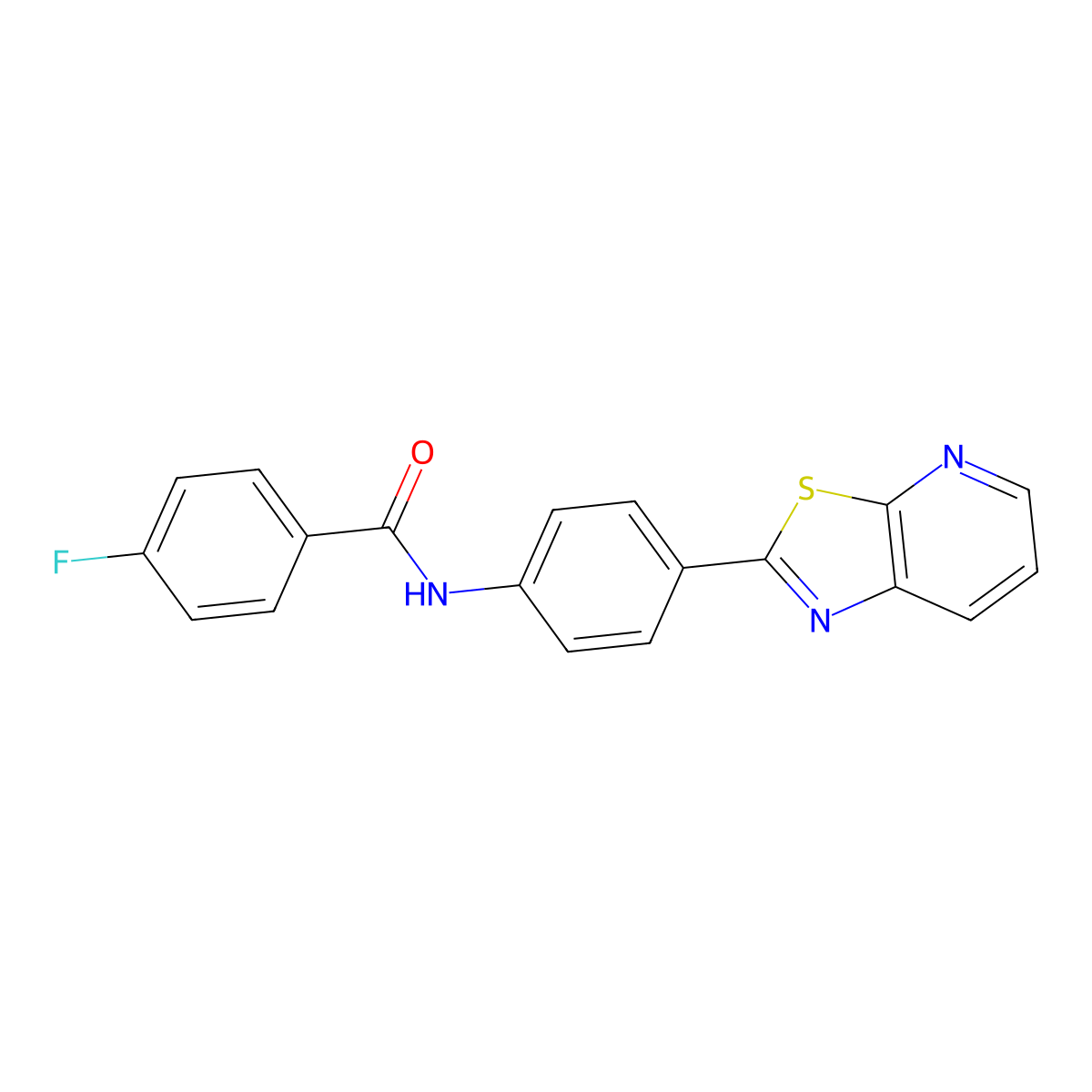 4-fluoro-N-(4-(thiazolo[5,4-b]pyridin-2-yl)phenyl)benzamide molecular structure, CAS 863588-65-2