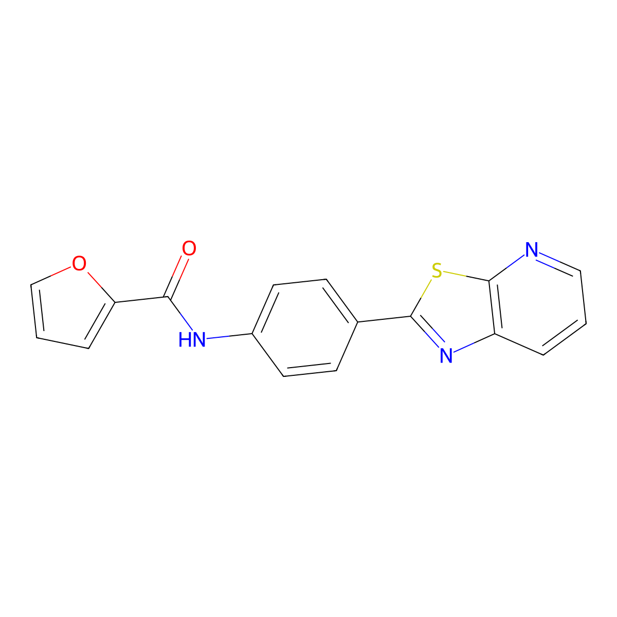 N-[4-([1,3]thiazolo[5,4-b]pyridin-2-yl)phenyl]furan-2-carboxamide molecular structure, CAS 863588-70-9