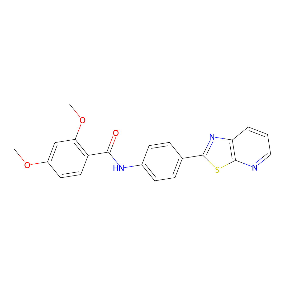 2,4-dimethoxy-N-(4-(thiazolo[5,4-b]pyridin-2-yl)phenyl)benzamide molecular structure, CAS 863588-73-2