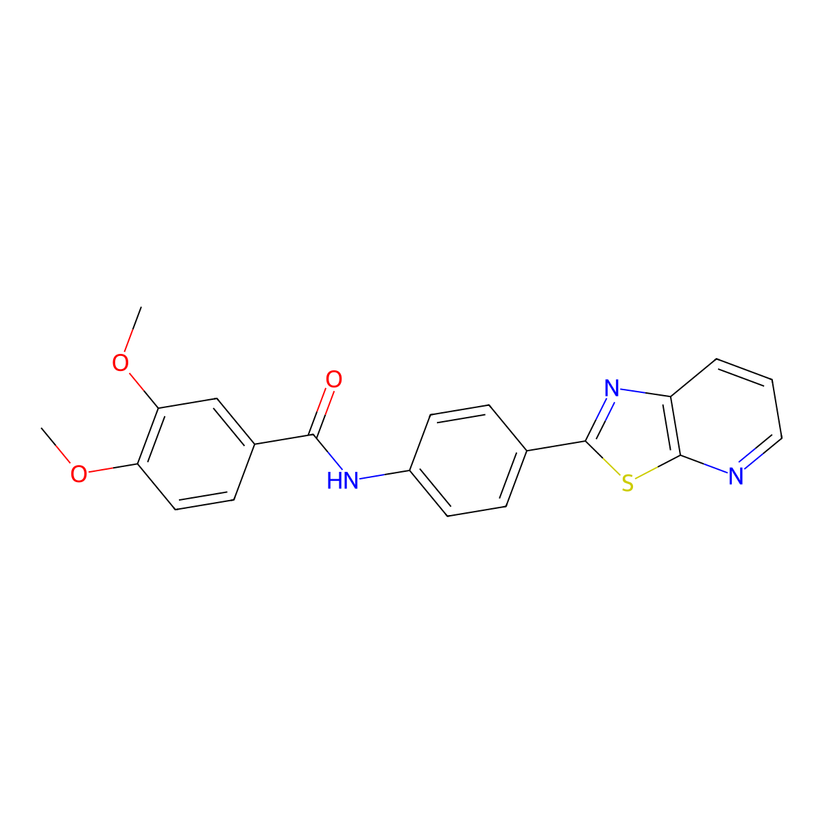 3,4-dimethoxy-N-(4-{[1,3]thiazolo[5,4-b]pyridin-2-yl}phenyl)benzamide molecular structure, CAS 863588-74-3