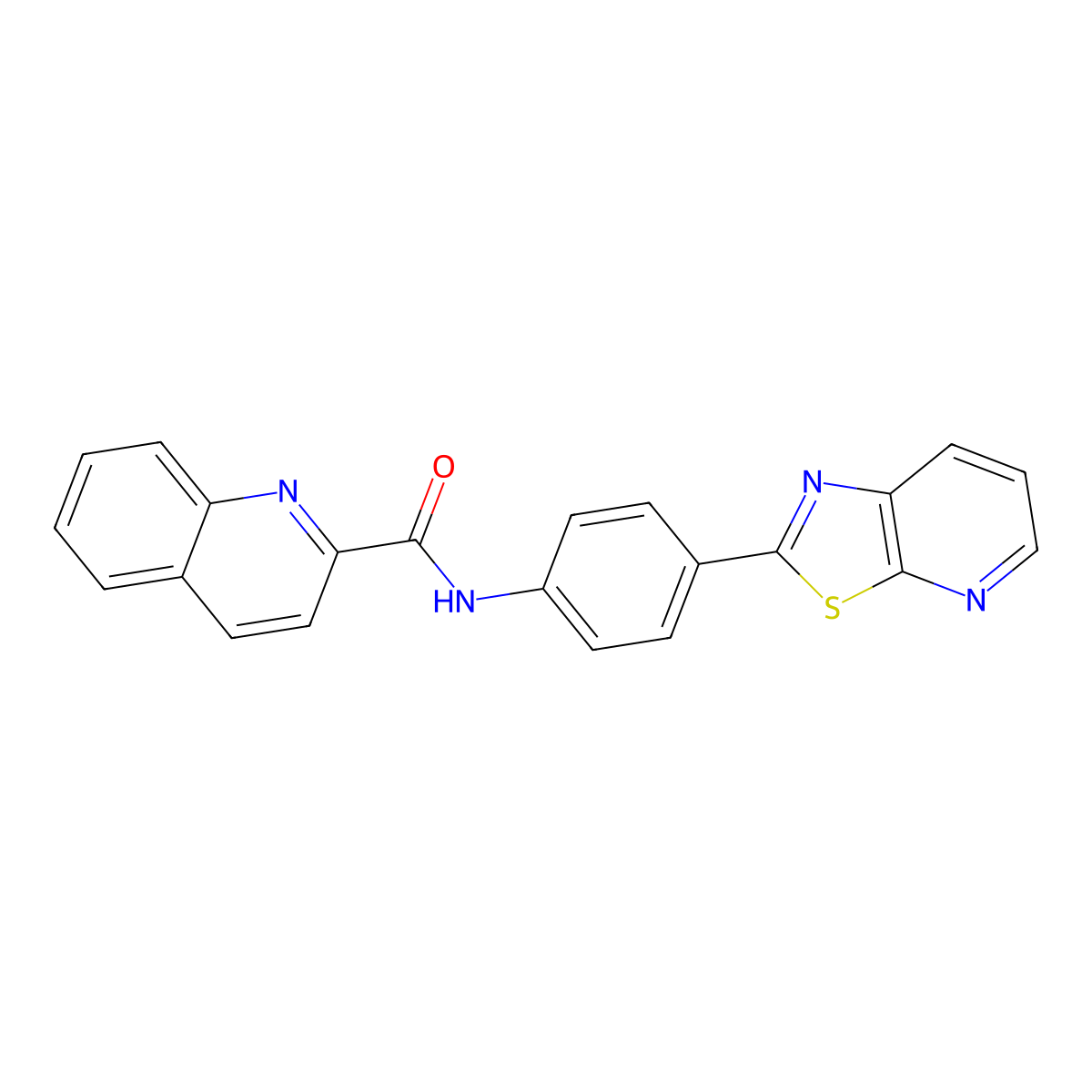 N-(4-(thiazolo[5,4-b]pyridin-2-yl)phenyl)quinoline-2-carboxamide molecular structure, CAS 863588-75-4