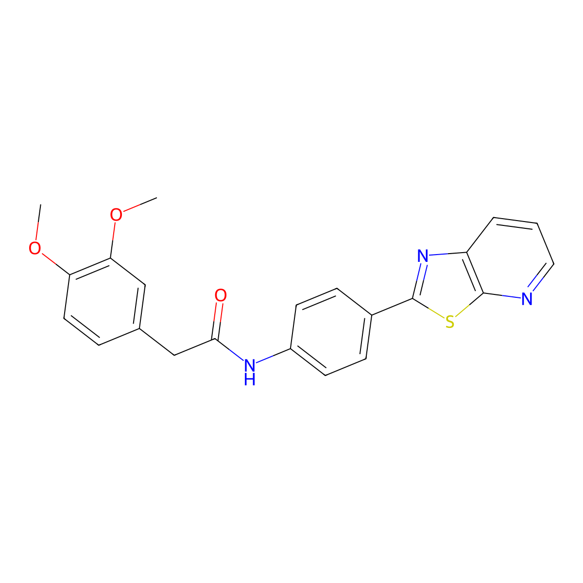 2-(3,4-dimethoxyphenyl)-N-(4-{[1,3]thiazolo[5,4-b]pyridin-2-yl}phenyl)acetamide molecular structure, CAS 863588-76-5