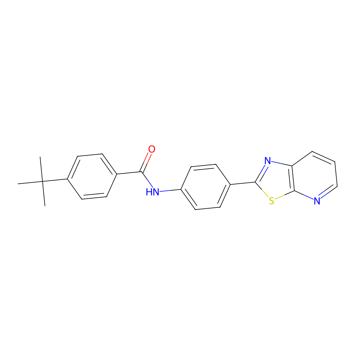 4-(tert-butyl)-N-(4-(thiazolo[5,4-b]pyridin-2-yl)phenyl)benzamide molecular structure, CAS 863588-77-6