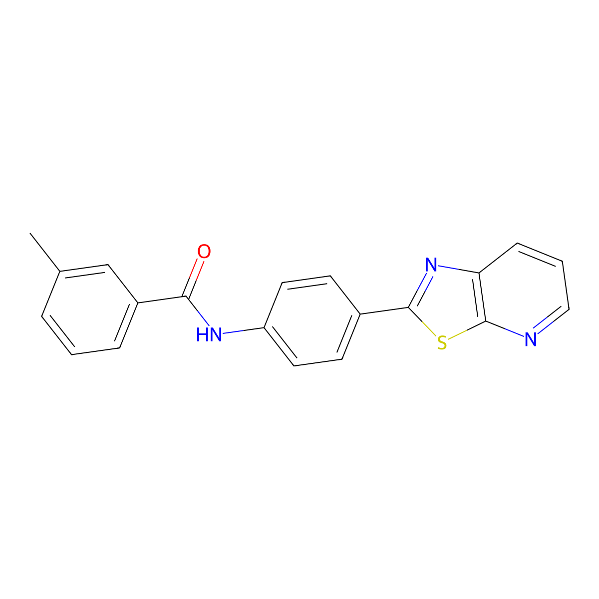 3-methyl-N-(4-{[1,3]thiazolo[5,4-b]pyridin-2-yl}phenyl)benzamide molecular structure, CAS 863588-79-8