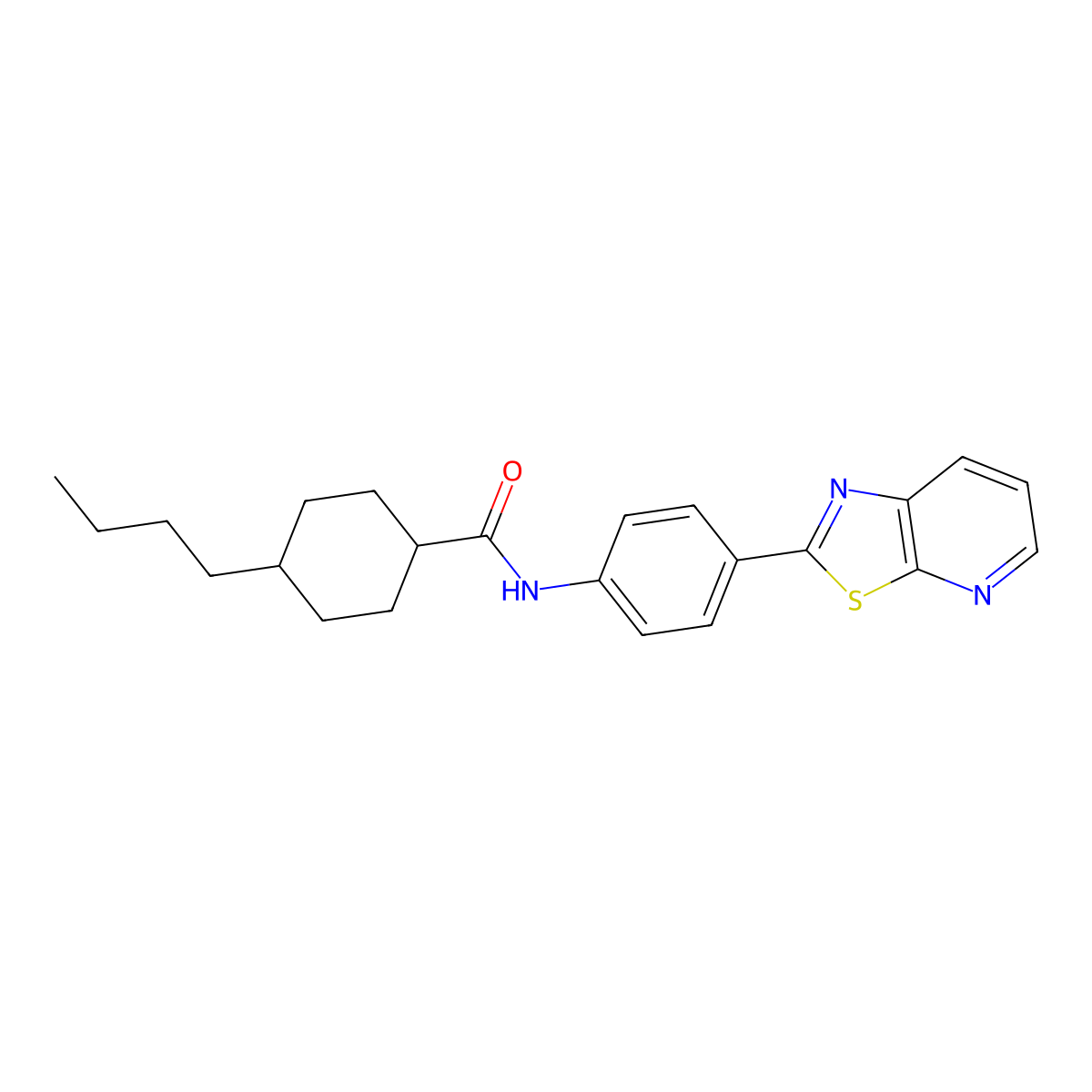 4-butyl-N-(4-(thiazolo[5,4-b]pyridin-2-yl)phenyl)cyclohexanecarboxamide molecular structure, CAS 863588-82-3