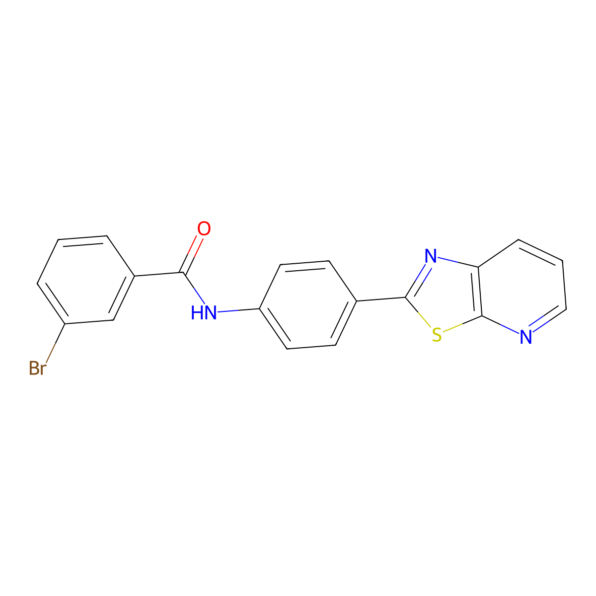 3-bromo-N-(4-(thiazolo[5,4-b]pyridin-2-yl)phenyl)benzamide molecular structure, CAS 863588-85-6