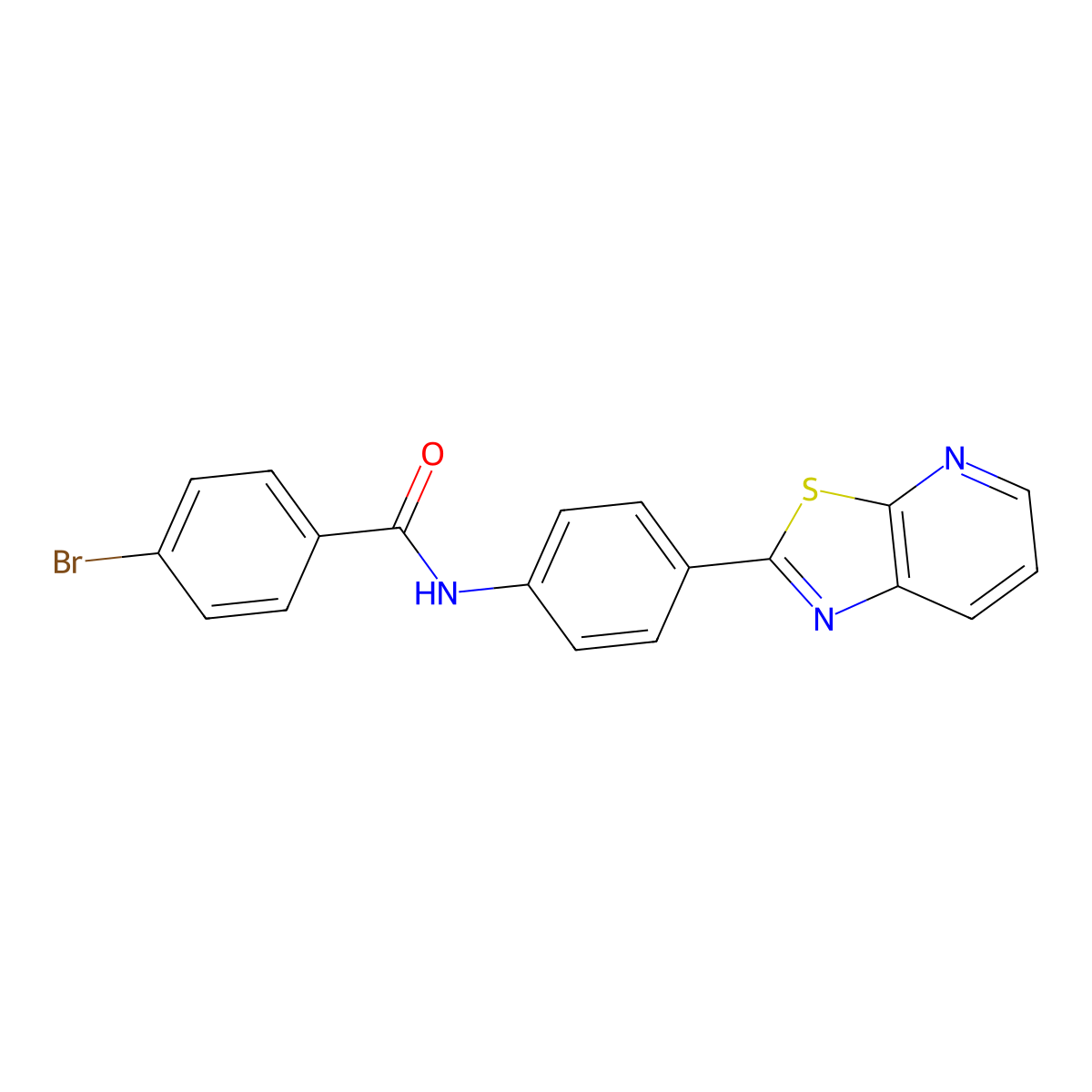4-bromo-N-(4-{[1,3]thiazolo[5,4-b]pyridin-2-yl}phenyl)benzamide molecular structure, CAS 863588-87-8
