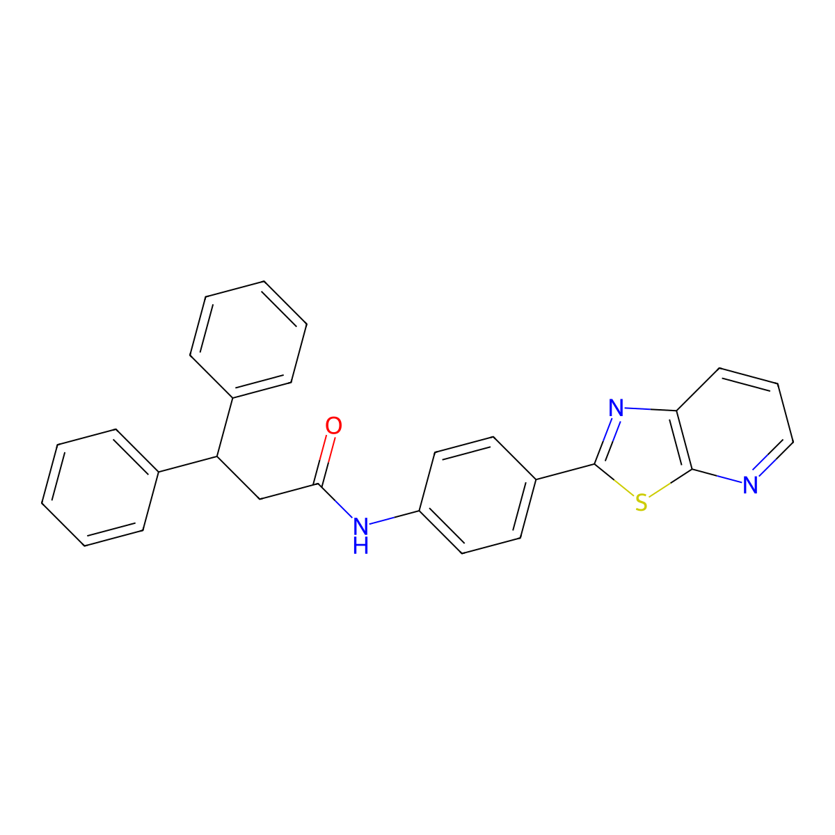 3,3-diphenyl-N-(4-{[1,3]thiazolo[5,4-b]pyridin-2-yl}phenyl)propanamide molecular structure, CAS 863588-88-9