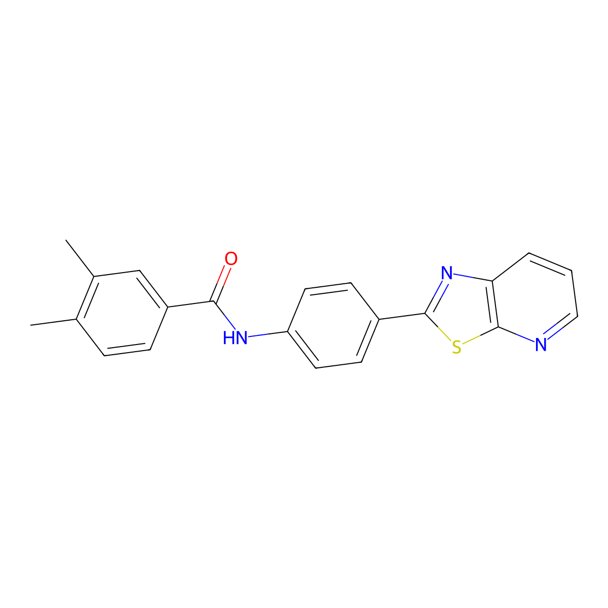 3,4-dimethyl-N-(4-(thiazolo[5,4-b]pyridin-2-yl)phenyl)benzamide molecular structure, CAS 863588-89-0