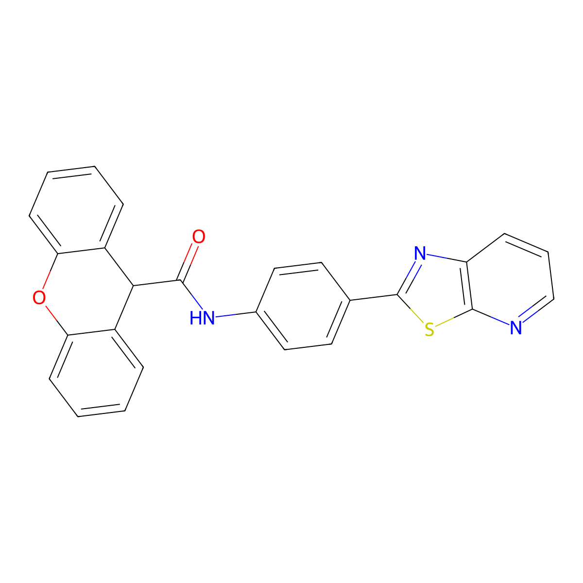 N-(4-{[1,3]Thiazolo[5,4-B]pyridin-2-YL}phenyl)-9H-xanthene-9-carboxamide molecular structure, CAS 863588-95-8