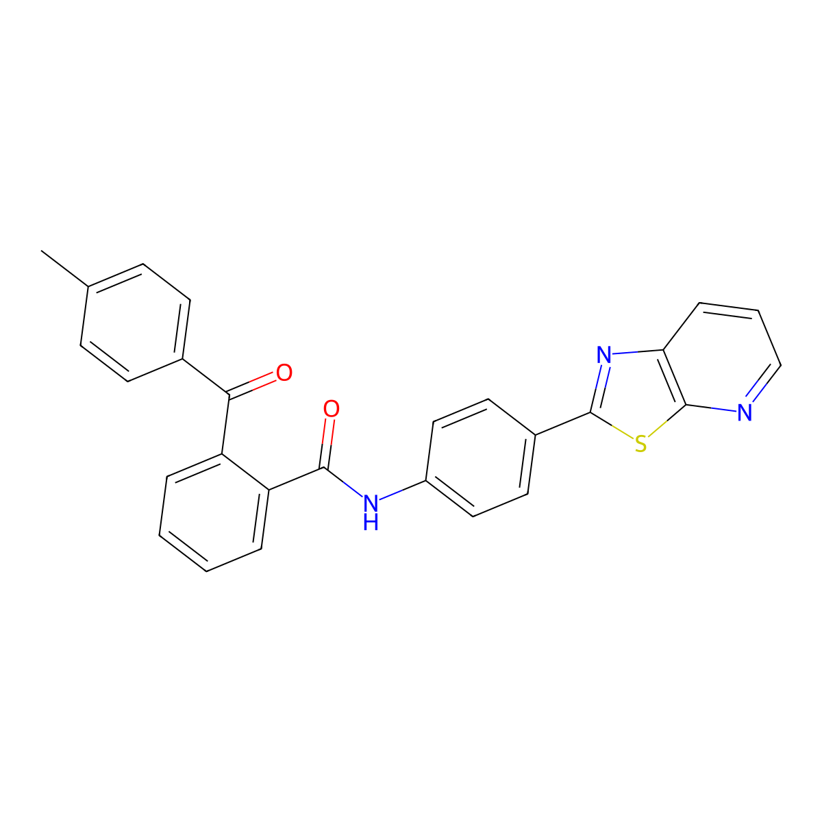 2-(4-methylbenzoyl)-N-(4-(thiazolo[5,4-b]pyridin-2-yl)phenyl)benzamide molecular structure, CAS 863588-97-0