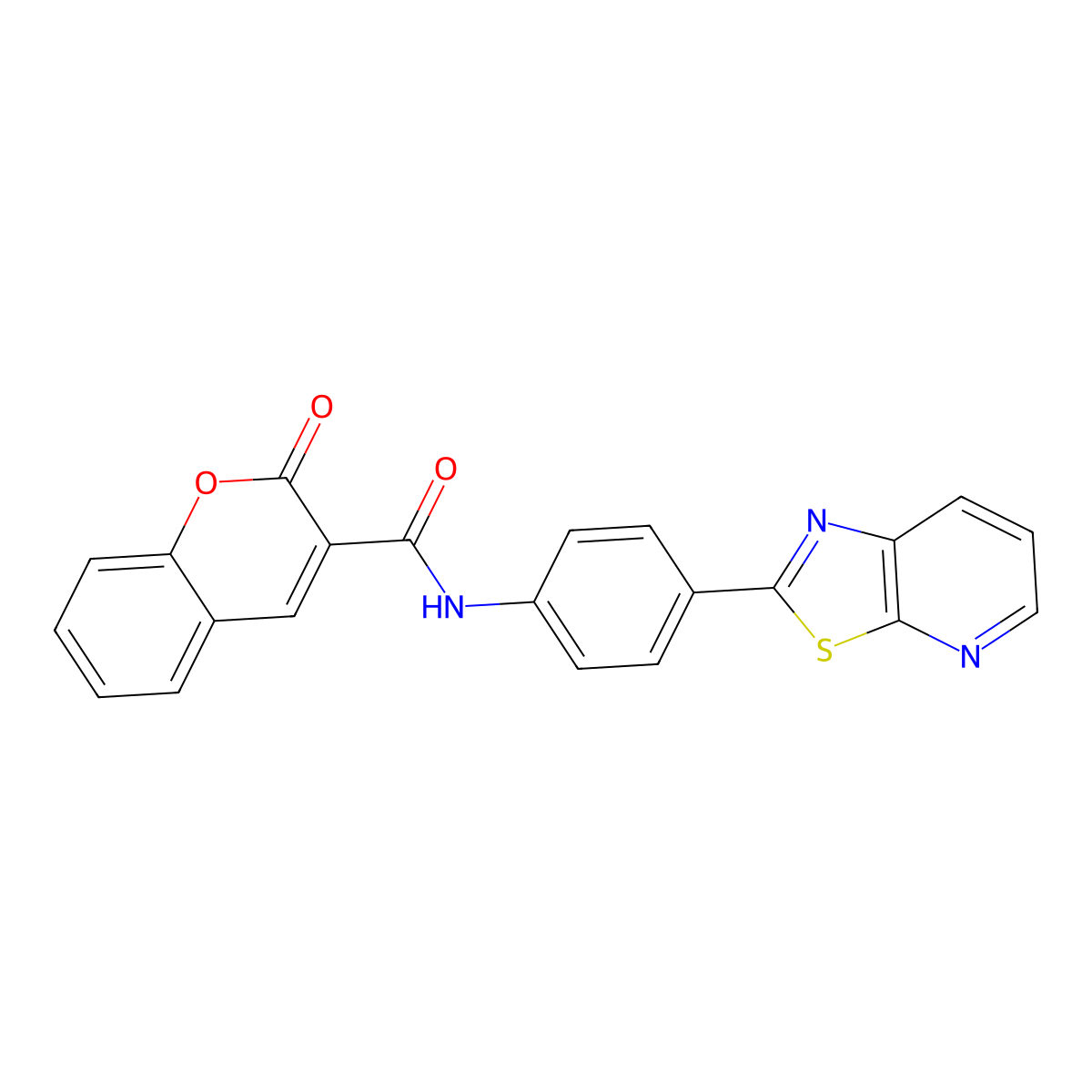 2-oxo-N-(4-(thiazolo[5,4-b]pyridin-2-yl)phenyl)-2H-chromene-3-carboxamide molecular structure, CAS 863589-00-8