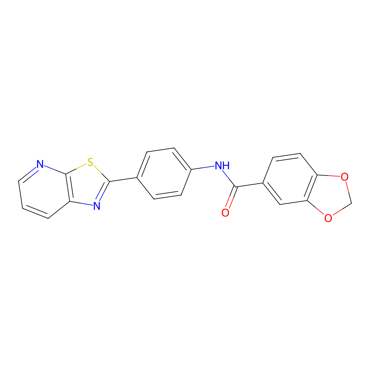 N-(4-(thiazolo[5,4-b]pyridin-2-yl)phenyl)benzo[d][1,3]dioxole-5-carboxamide molecular structure, CAS 863589-02-0