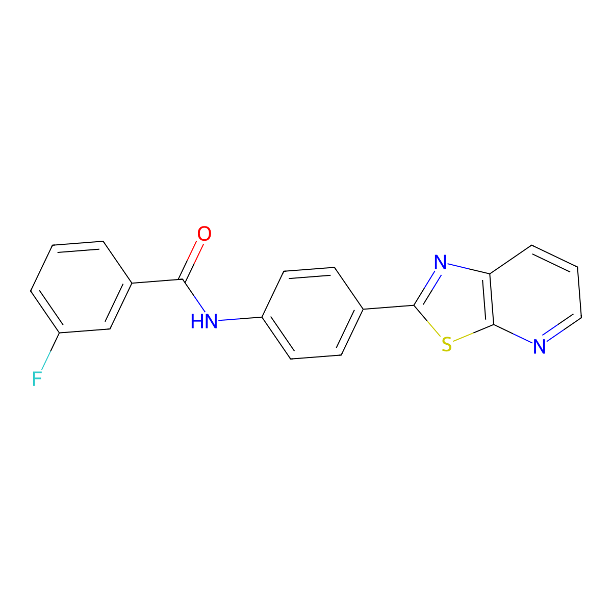 3-fluoro-N-(4-{[1,3]thiazolo[5,4-b]pyridin-2-yl}phenyl)benzamide molecular structure, CAS 863589-03-1