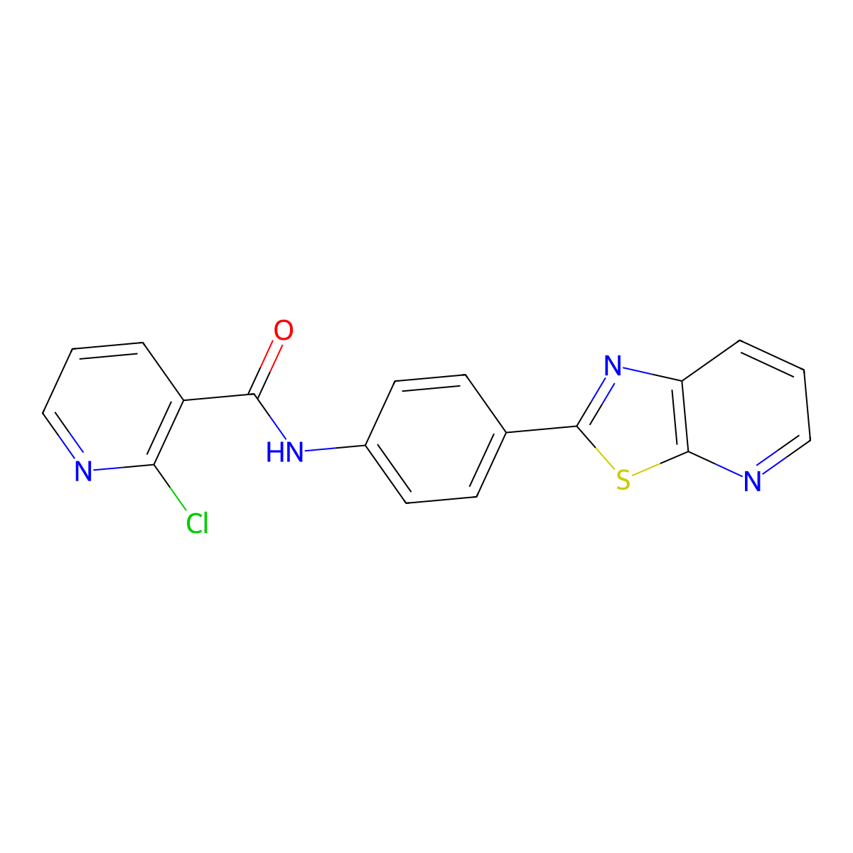 2-chloro-N-[4-([1,3]thiazolo[5,4-b]pyridin-2-yl)phenyl]pyridine-3-carboxamide molecular structure, CAS 863589-07-5