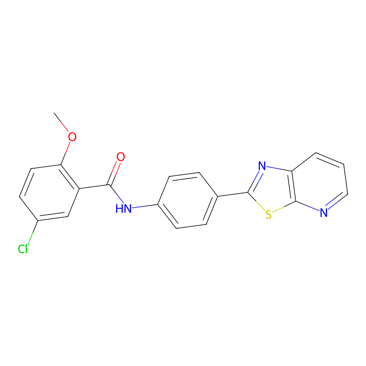 5-chloro-2-methoxy-N-(4-(thiazolo[5,4-b]pyridin-2-yl)phenyl)benzamide molecular structure, CAS 863589-08-6