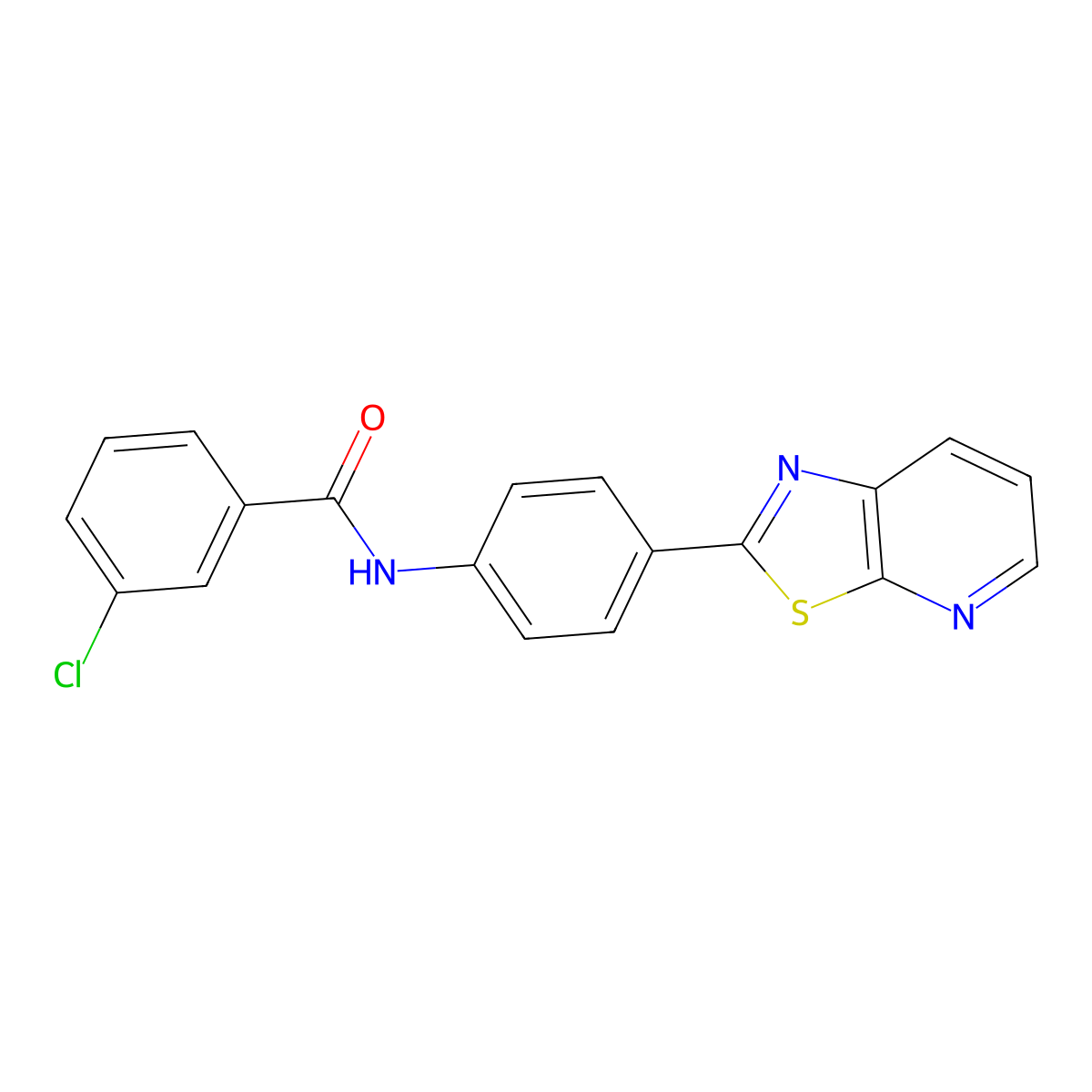 3-chloro-N-(4-(thiazolo[5,4-b]pyridin-2-yl)phenyl)benzamide molecular structure, CAS 863589-11-1