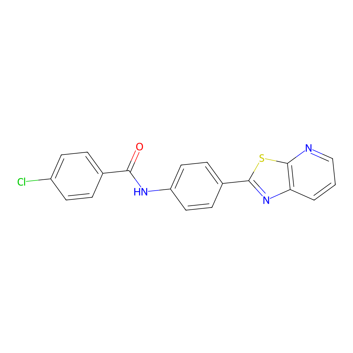 4-chloro-N-(4-(thiazolo[5,4-b]pyridin-2-yl)phenyl)benzamide molecular structure, CAS 863589-12-2