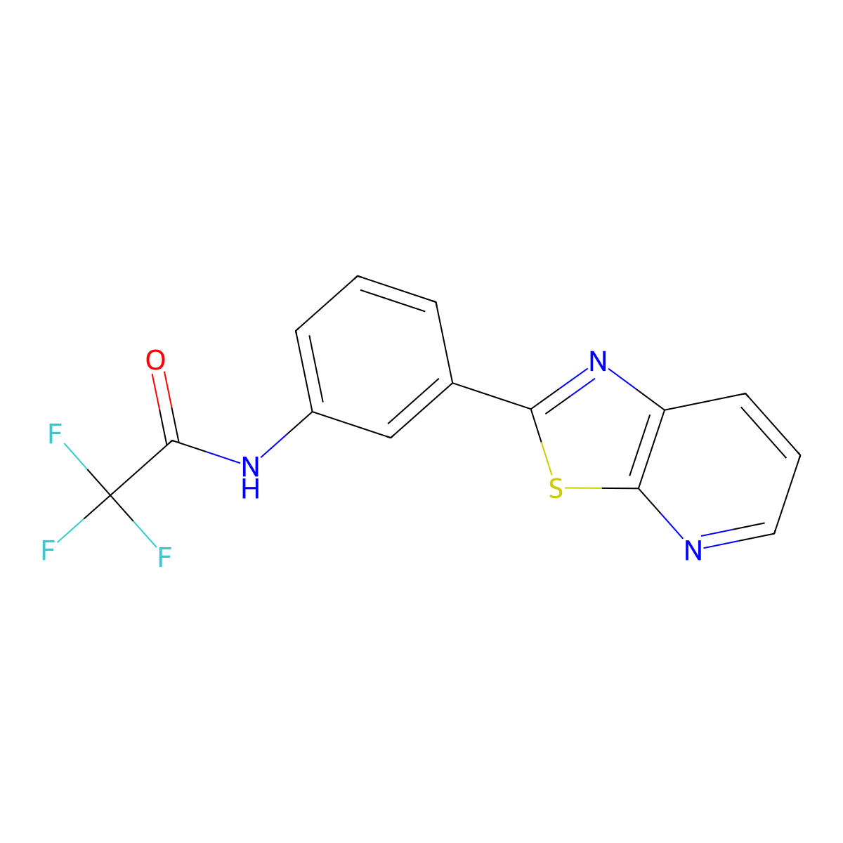 2,2,2-Trifluoro-N-(3-{[1,3]thiazolo[5,4-B]pyridin-2-YL}phenyl)acetamide molecular structure, CAS 863589-16-6