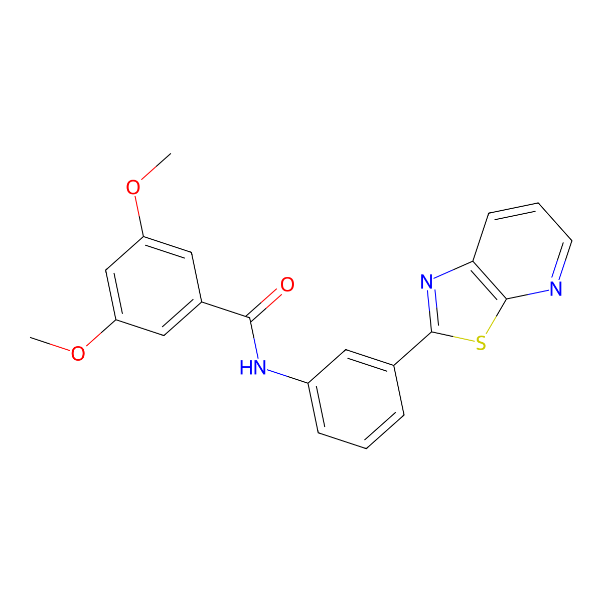 3,5-dimethoxy-N-(3-(thiazolo[5,4-b]pyridin-2-yl)phenyl)benzamide molecular structure, CAS 863589-21-3