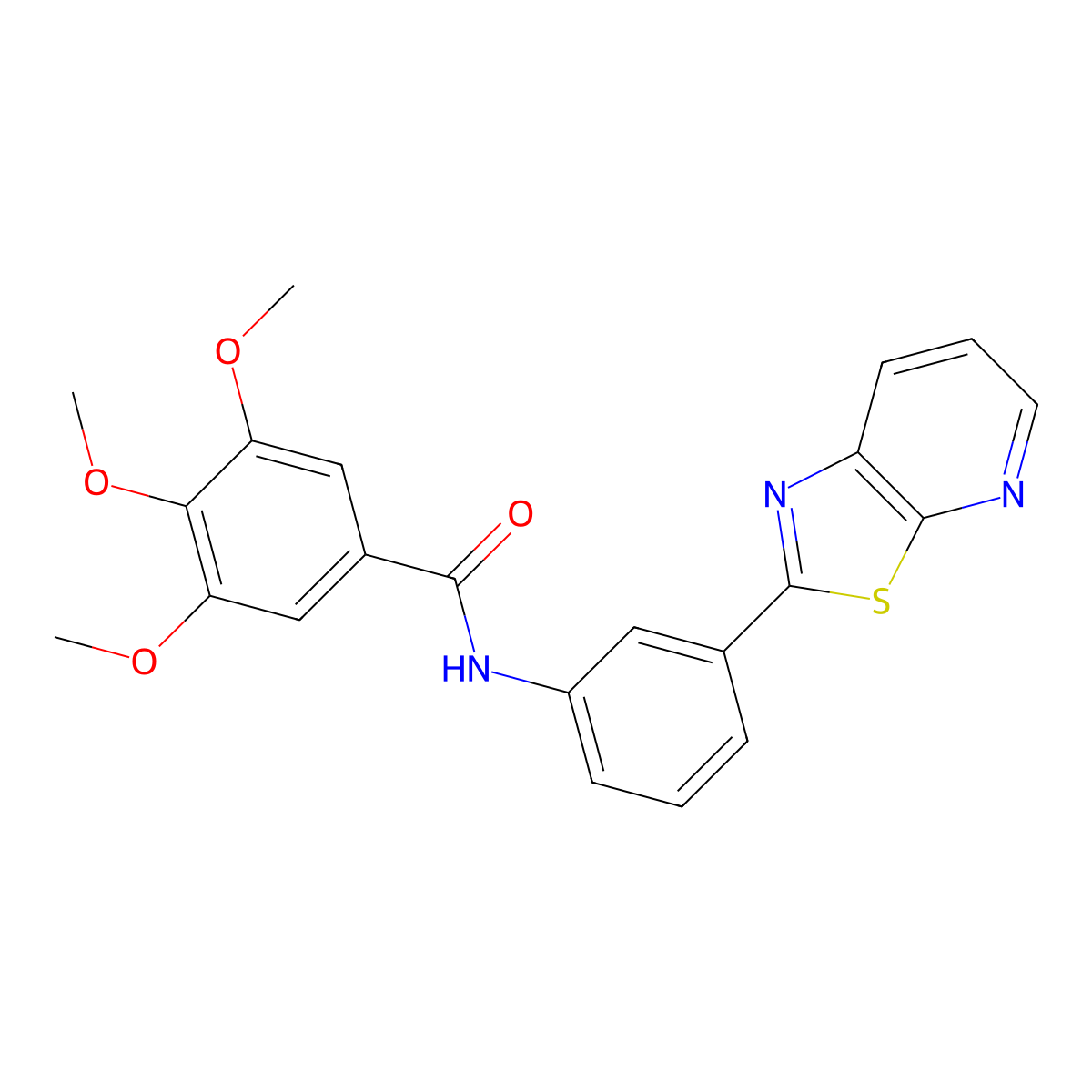 3,4,5-Trimethoxy-N-(3-{[1,3]thiazolo[5,4-B]pyridin-2-YL}phenyl)benzamide molecular structure, CAS 863589-23-5