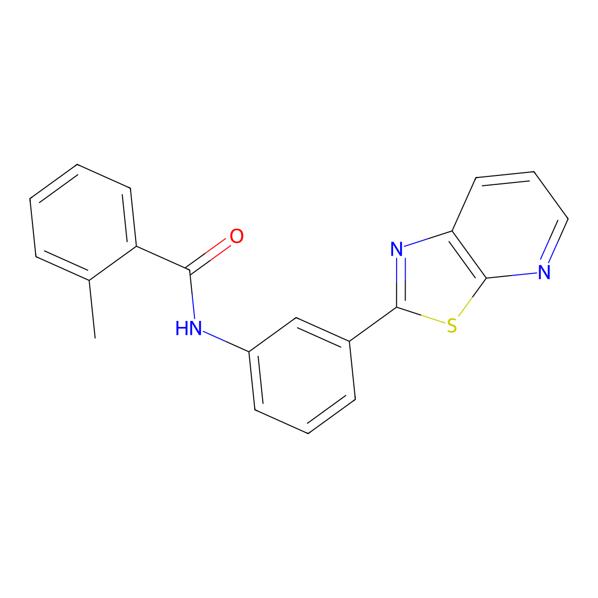 2-Methyl-N-(3-{[1,3]thiazolo[5,4-B]pyridin-2-YL}phenyl)benzamide molecular structure, CAS 863589-24-6