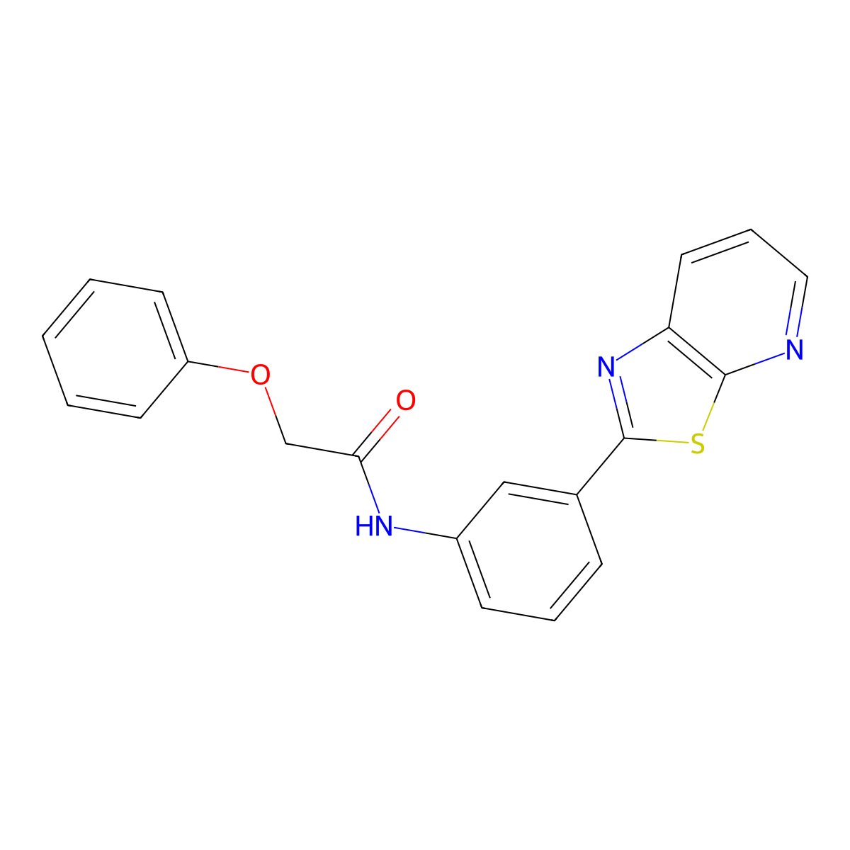 2-phenoxy-N-(3-(thiazolo[5,4-b]pyridin-2-yl)phenyl)acetamide molecular structure, CAS 863589-25-7