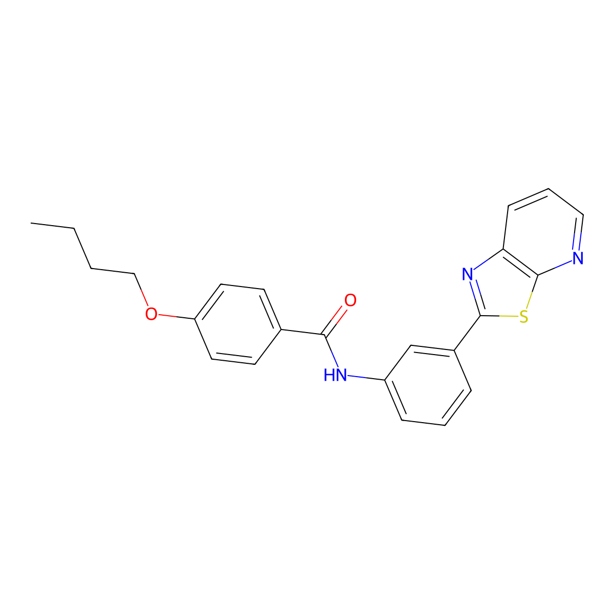 4-Butoxy-N-(3-{[1,3]thiazolo[5,4-B]pyridin-2-YL}phenyl)benzamide molecular structure, CAS 863589-27-9