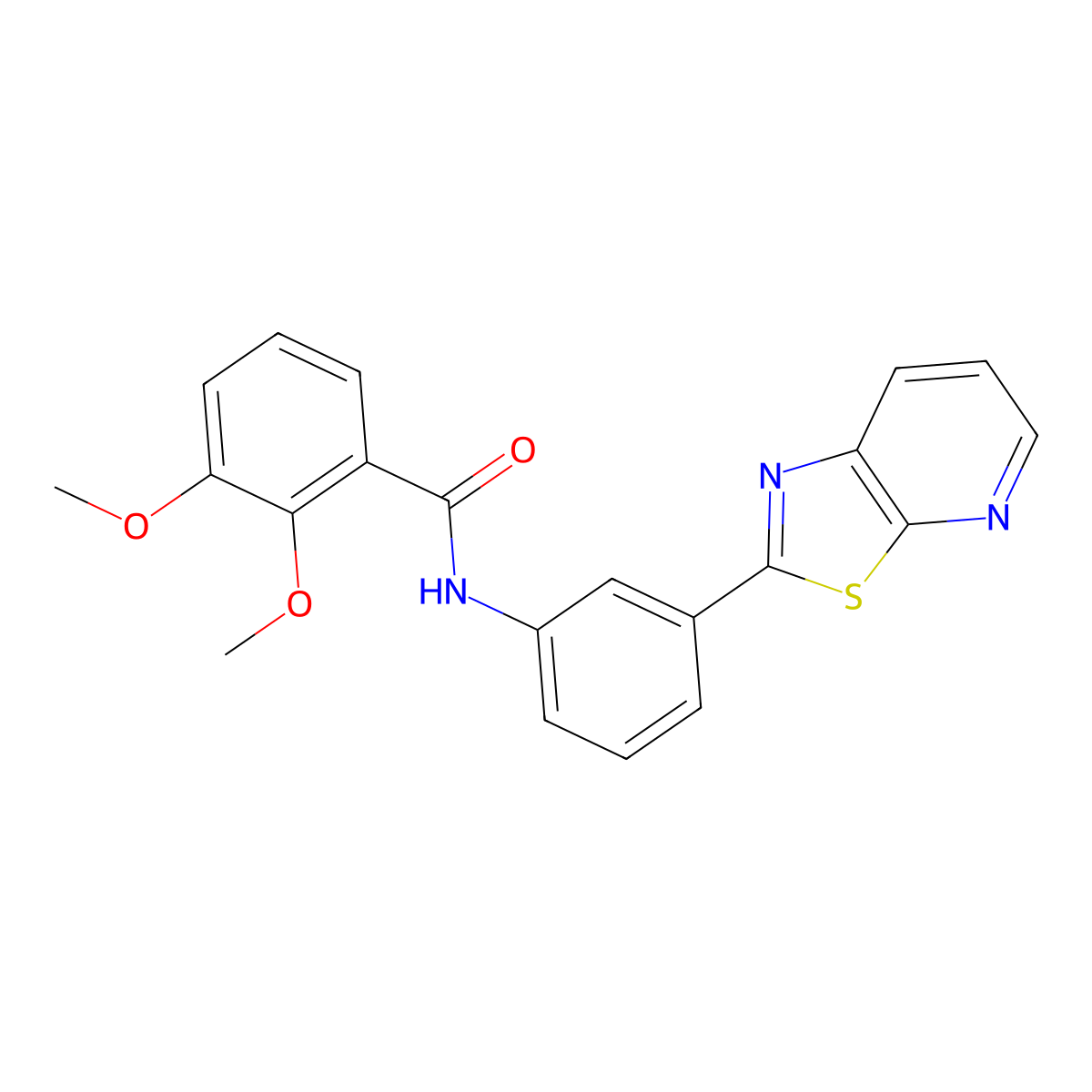 2,3-dimethoxy-N-(3-(thiazolo[5,4-b]pyridin-2-yl)phenyl)benzamide molecular structure, CAS 863589-28-0