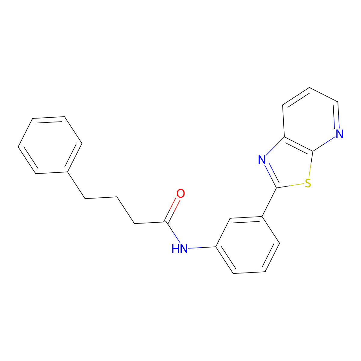 4-Phenyl-N-(3-{[1,3]thiazolo[5,4-B]pyridin-2-YL}phenyl)butanamide molecular structure, CAS 863589-30-4