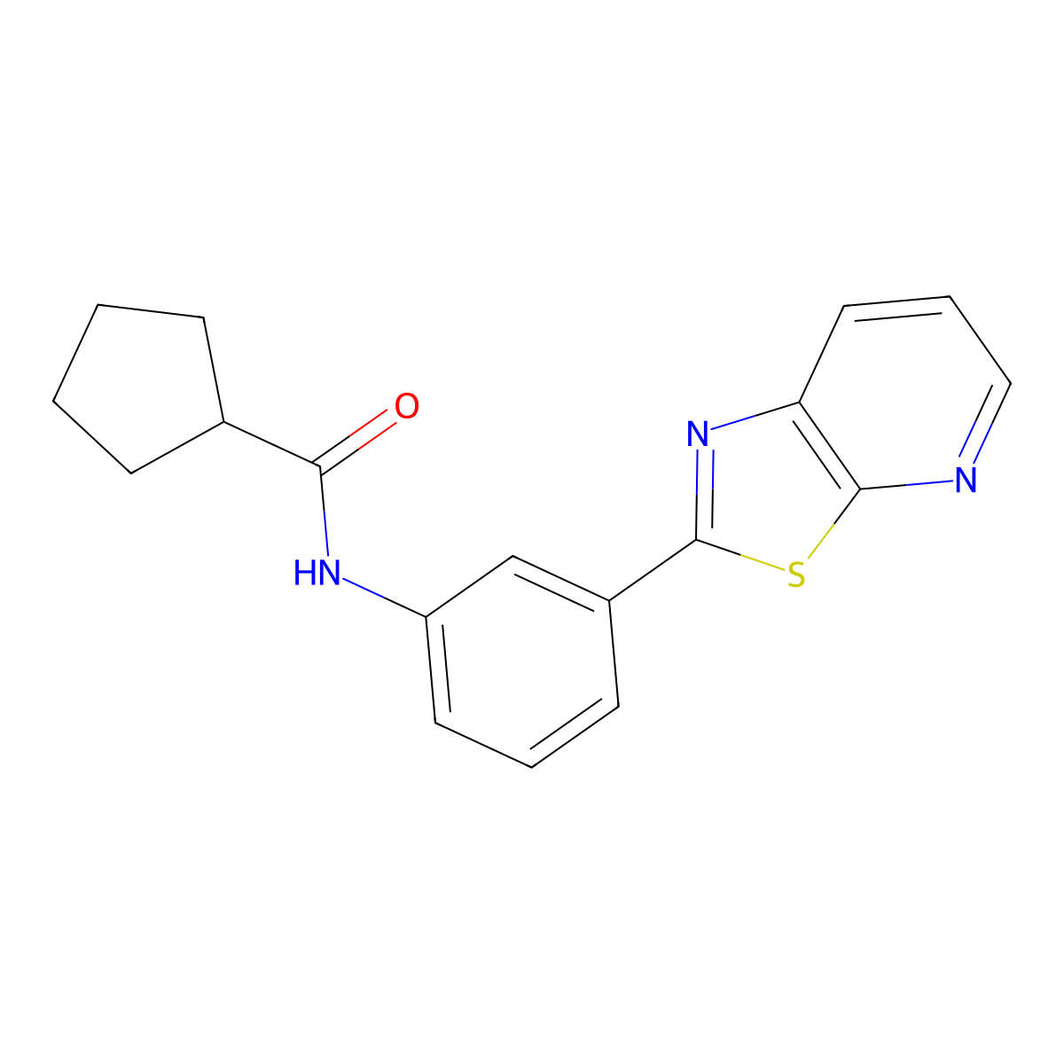 N-(3-{[1,3]Thiazolo[5,4-B]pyridin-2-YL}phenyl)cyclopentanecarboxamide molecular structure, CAS 863589-31-5