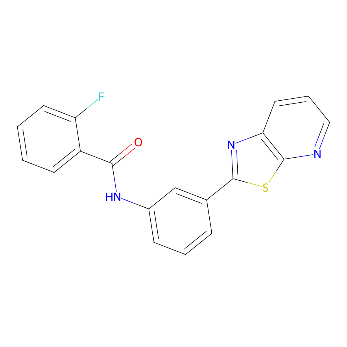2-Fluoro-N-(3-{[1,3]thiazolo[5,4-B]pyridin-2-YL}phenyl)benzamide molecular structure, CAS 863589-34-8