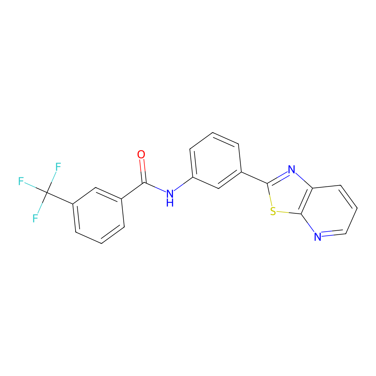 N-(3-{[1,3]Thiazolo[5,4-B]pyridin-2-YL}phenyl)-3-(trifluoromethyl)benzamide molecular structure, CAS 863589-35-9