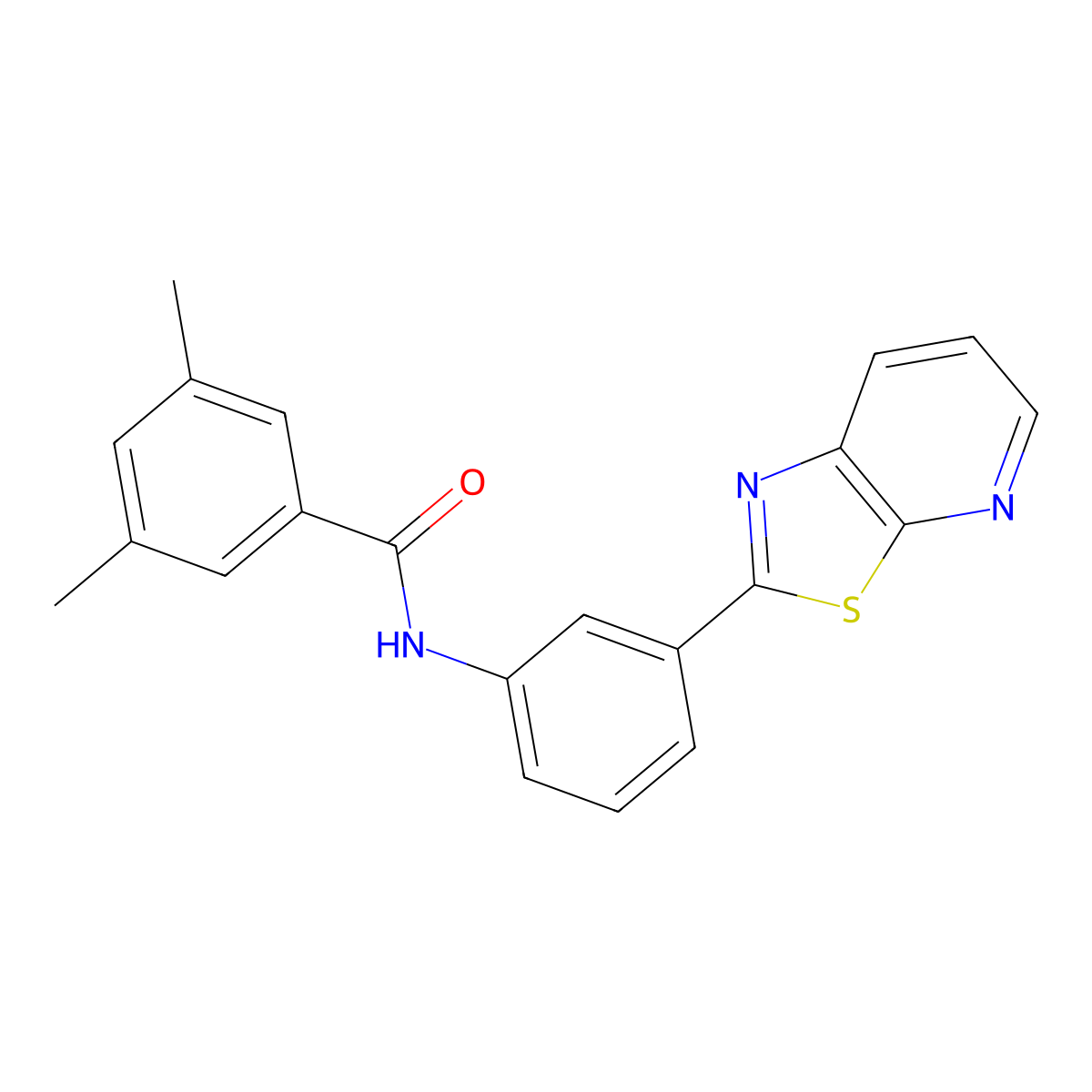 3,5-Dimethyl-N-(3-{[1,3]thiazolo[5,4-B]pyridin-2-YL}phenyl)benzamide molecular structure, CAS 863589-38-2