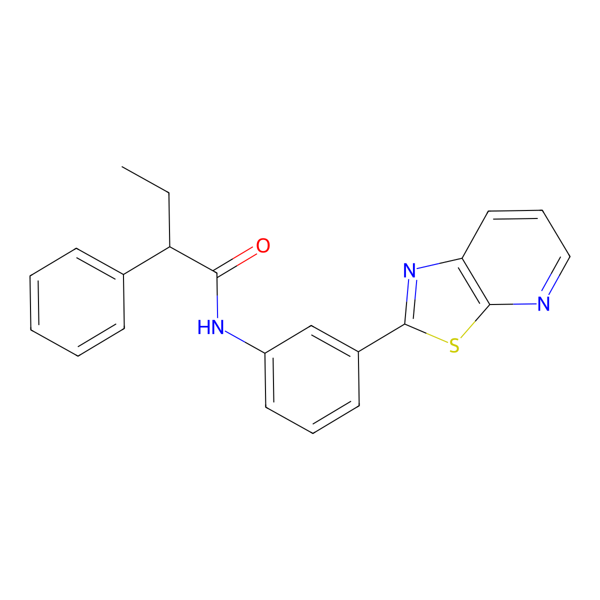 2-phenyl-N-(3-(thiazolo[5,4-b]pyridin-2-yl)phenyl)butanamide molecular structure, CAS 863589-43-9