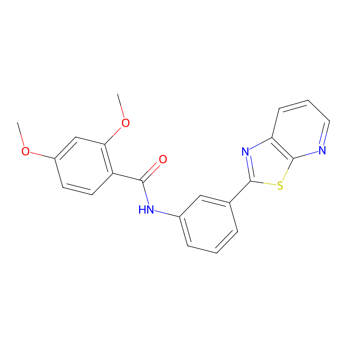 2,4-dimethoxy-N-(3-(thiazolo[5,4-b]pyridin-2-yl)phenyl)benzamide molecular structure, CAS 863589-44-0