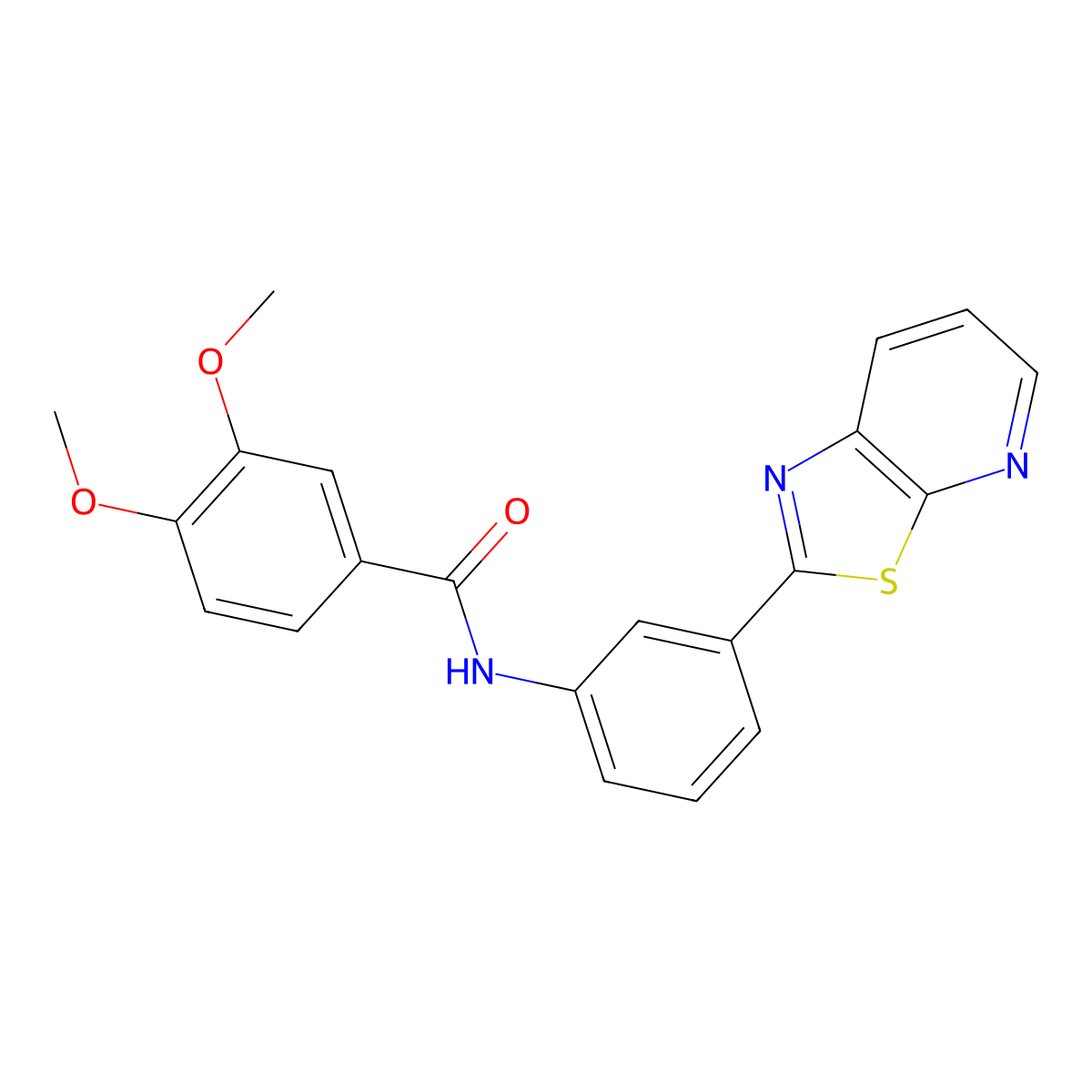 3,4-Dimethoxy-N-(3-{[1,3]thiazolo[5,4-B]pyridin-2-YL}phenyl)benzamide molecular structure, CAS 863589-45-1