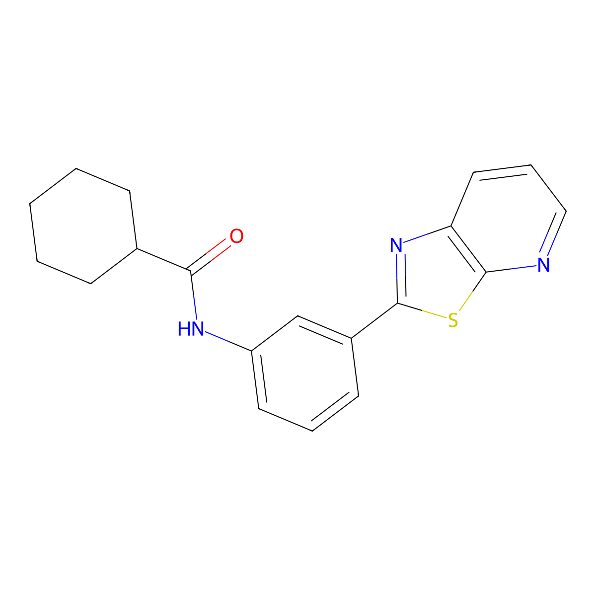 N-(3-{[1,3]Thiazolo[5,4-B]pyridin-2-YL}phenyl)cyclohexanecarboxamide molecular structure, CAS 863589-46-2