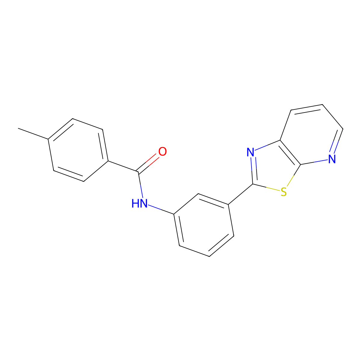 4-Methyl-N-(3-{[1,3]thiazolo[5,4-B]pyridin-2-YL}phenyl)benzamide molecular structure, CAS 863589-49-5
