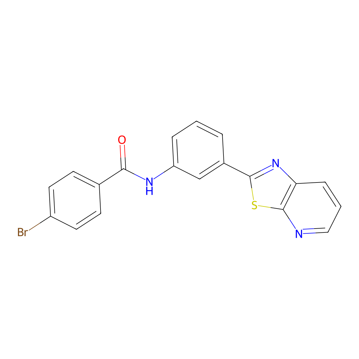 4-Bromo-N-(3-{[1,3]thiazolo[5,4-B]pyridin-2-YL}phenyl)benzamide molecular structure, CAS 863592-42-1