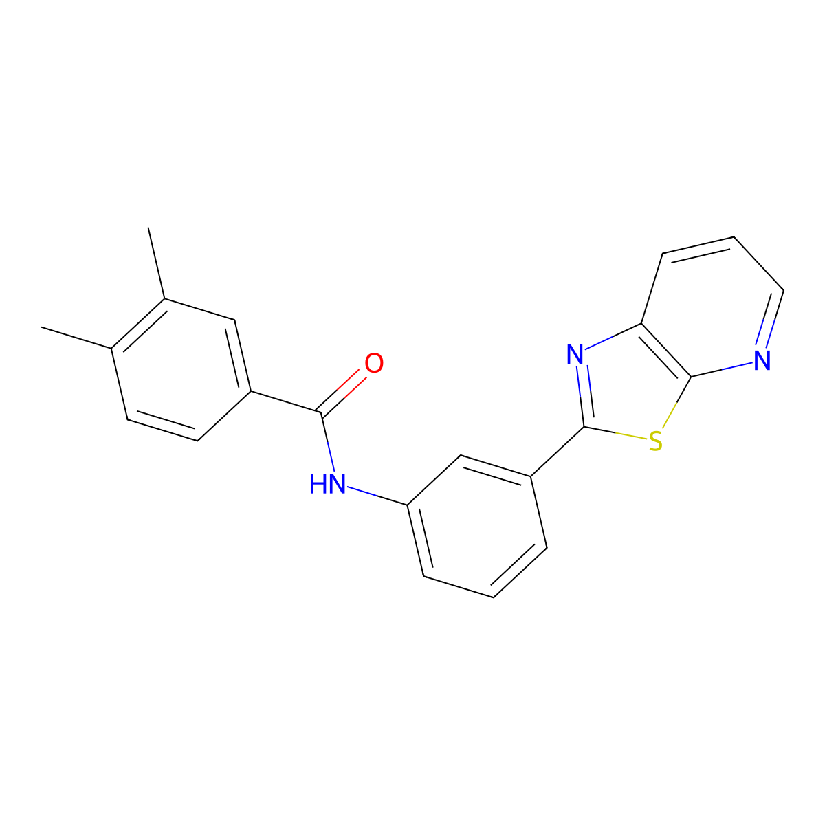 3,4-Dimethyl-N-(3-{[1,3]thiazolo[5,4-B]pyridin-2-YL}phenyl)benzamide molecular structure, CAS 863592-44-3