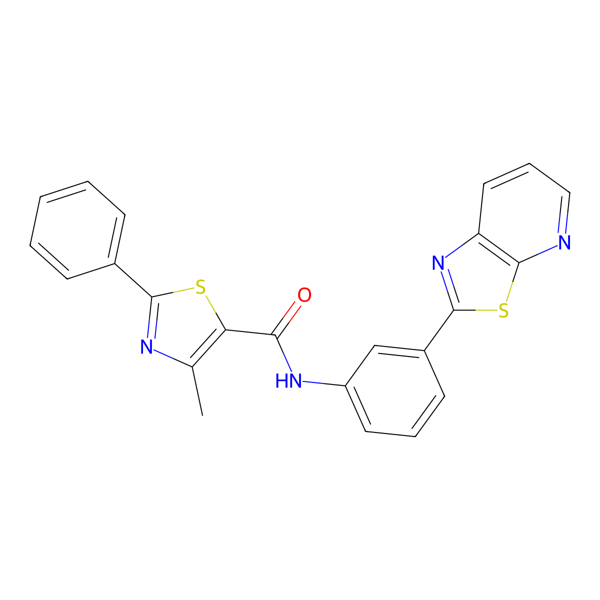 4-Methyl-2-phenyl-N-(3-{[1,3]thiazolo[5,4-B]pyridin-2-YL}phenyl)-1,3-thiazole-5-carboxamide molecular structure, CAS 863592-51-2