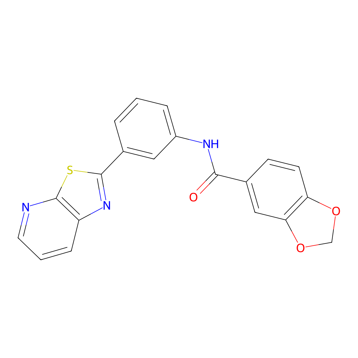 N-(3-{[1,3]Thiazolo[5,4-B]pyridin-2-YL}phenyl)-2H-1,3-benzodioxole-5-carboxamide molecular structure, CAS 863592-54-5