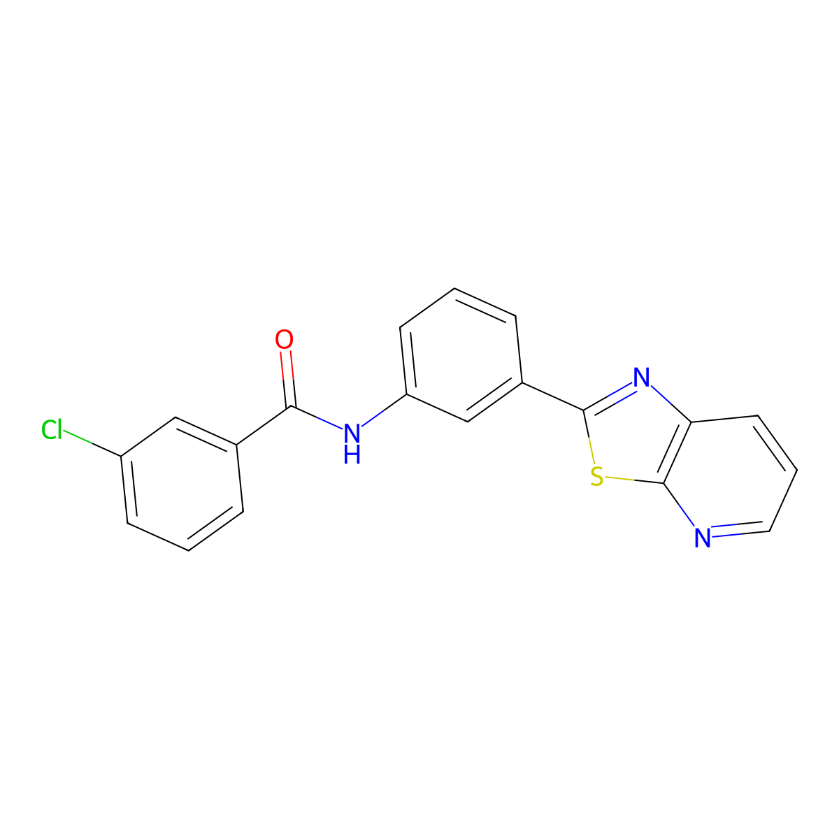 3-Chloro-N-(3-{[1,3]thiazolo[5,4-B]pyridin-2-YL}phenyl)benzamide molecular structure, CAS 863592-62-5