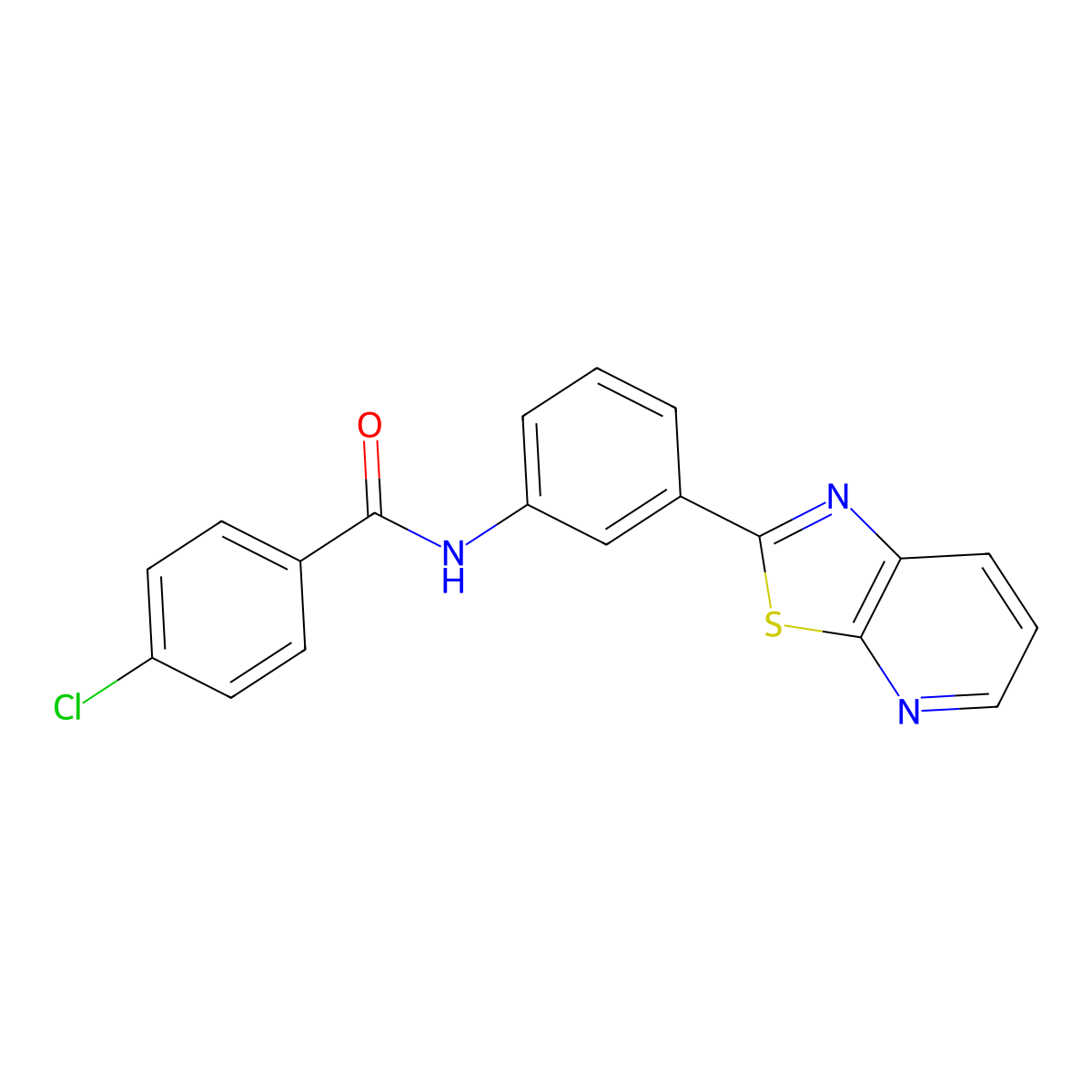 4-Chloro-N-(3-{[1,3]thiazolo[5,4-B]pyridin-2-YL}phenyl)benzamide molecular structure, CAS 863592-64-7
